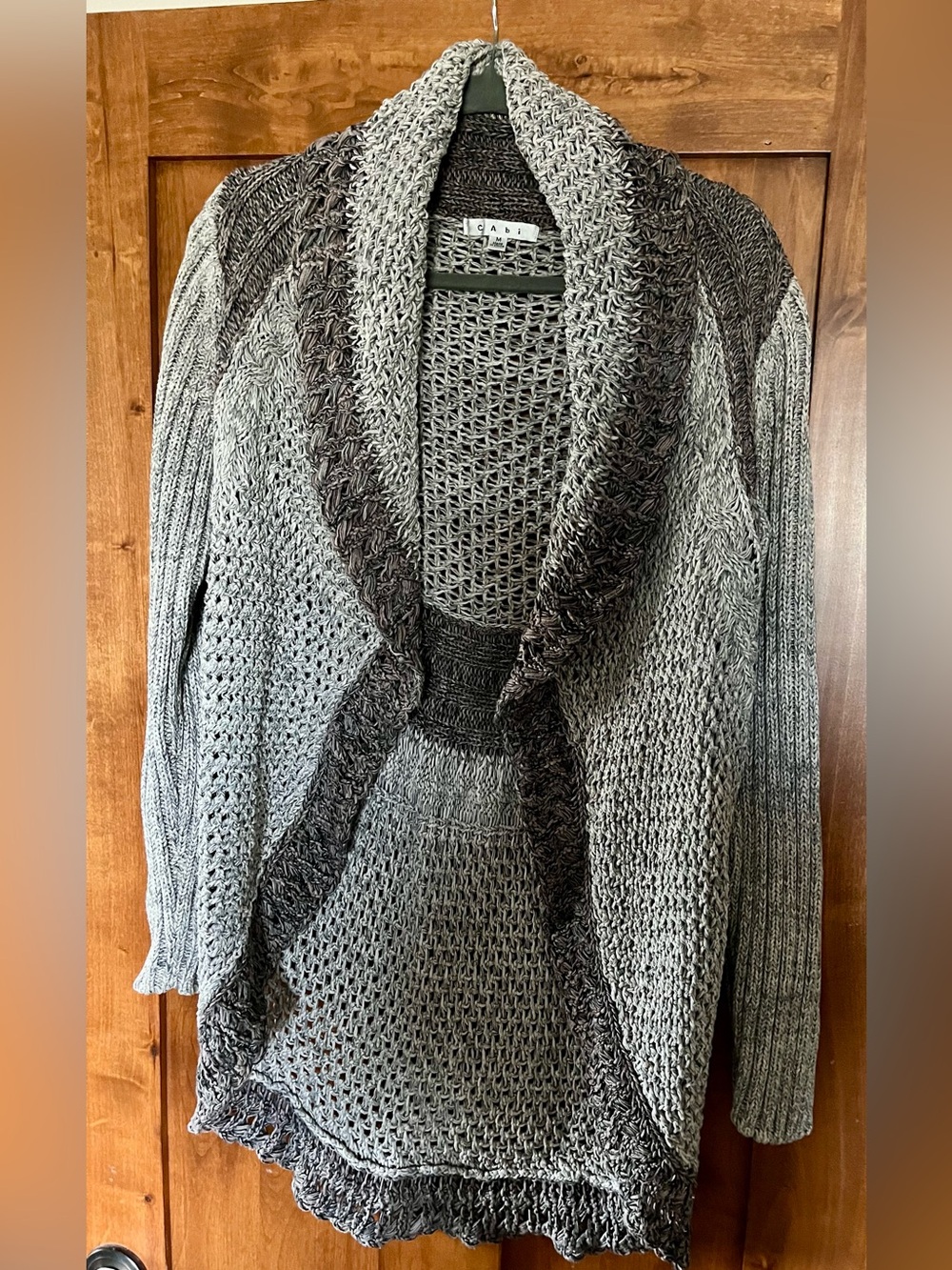 Cabi Shadow Circle Chunky Knit Cardigan Open Front Cardigan Sweater Sz M EUC